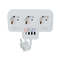 Multiprise Mini-Prise EU avec 3 * Prises EU + 3 * Interrupteurs + 3 * USB A + 1 * USB C