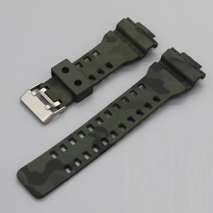 Bracelet de montre en caoutchouc camouflage coloré pour <span class=keywords><strong>Casio</strong></span> GShock GA110 <span class=keywords><strong>100</strong></span> 120 GD120 GA400 G-8900/GR-8900/GW-8900, 16 mm - Product Image 4
