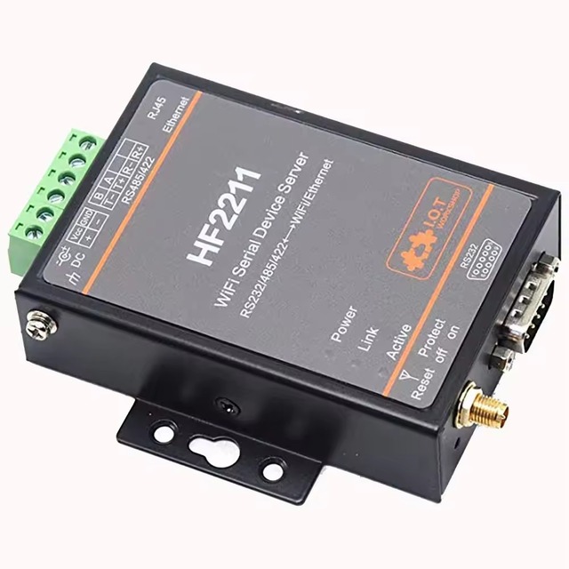 YOINNOVATI WiFi Serial Device Server RS232/RS485/RS422 Serial Port to WiFi Ethernet Converter Module HF2211 EU Plug Available
