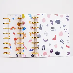 Avec vernis à l'huile Motif frais Disque de reliure Business Planner Spiral Agenda Custom Printing <span class=keywords><strong>Black</strong></span> <span class=keywords><strong>friday</strong></span> Sale <span class=keywords><strong>2023</strong></span> Daily Planner - Product Image 1