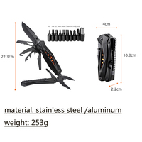 Ensemble d'outils de survie et de secours pour le camping en plein air : Pince allumettes portable, couteau multi-outils, embouts de tournevis et pince combinée