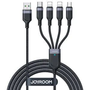 조이룸 사용자 정의 4 In 1 고속 충전 마이크로 Type-c 멀티 기능 USB 데이터 전송 충전기 케이블