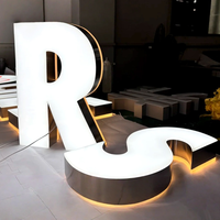 Lettres d'alphabet en acrylique découpées au laser 3D personnalisées en gros, rétroéclairées, pour enseignes de magasin, petites lettres en acrylique pour enseignes