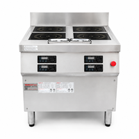 Kompor Induksi Stainless Steel 4 Tungku Heavy Duty Kontrol Independen Mode Hemat Energi Mudah Dibersihkan untuk Dapur Komersial
