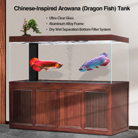 Aquarium pour poissons dragons extra large, en verre ultra blanc, en alliage d'aluminium, avec filtre inférieur, écologique, sans changement d'eau