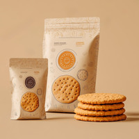 Sacs refermables en Mylar personnalisés, imprimés, givrés, recyclables, mats, de qualité alimentaire, pour snacks, biscuits, gâteaux, avec fermeture à glissière, thermoscellables, pochettes verticales