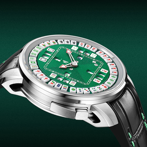 <span class=keywords><strong>Montre</strong></span> mécanique automatique Lucky Harvey pour <span class=keywords><strong>homme</strong></span>, bouton poussoir, cadran à 36 tuiles, luminescence verte, <span class=keywords><strong>montre</strong></span> sport à bracelet ZLS307 - Product Image 4