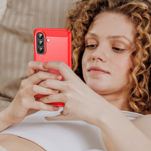 Funda de silicona flexible con <span class=keywords><strong>fibra</strong></span> de carbono, a prueba de golpes, con cubierta de gel TPU para Samsung Galaxy A37 A57 A17 5G - Product Image 2