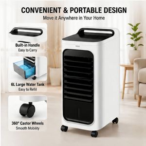 Ventilateur/Chauffage 6L 2000W avec télécommande, humidificateur, purificateur, circulation d'eau, fort débit d'air, faible bruit, efficacité énergétique EU - Product Image 5