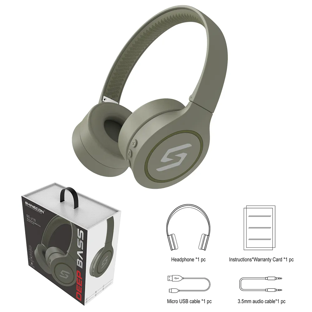 Deep Bass Wireless Over Ear Blue-tooth Headphones with 40mm Speaker Foldable Lightweight Headset