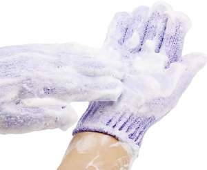 Wholesale Body <b>Scrubber</b> Bath Glove Custom logo Exfoliating Gloves Bath Mitt Shower Exfoliating Gloves Gift Deep Cleaning <b>Skin</b> - Product Image 2
