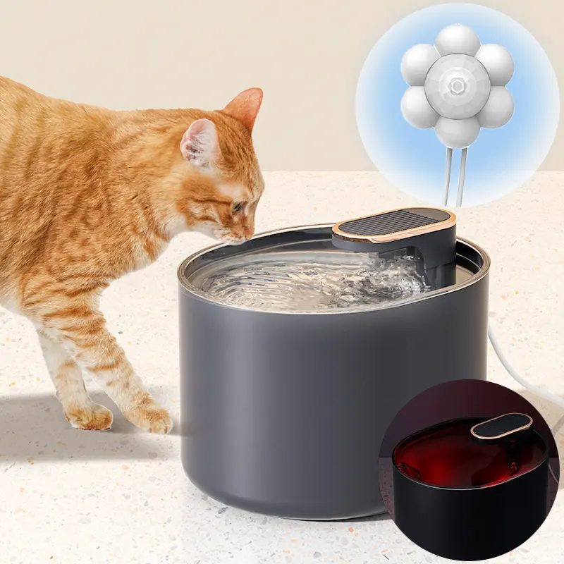 เครื่องจ่ายน้ำไฟฟ้า USB สำหรับแมวและสัตว์เลี้ยงระบบอัตโนมัติ3L นักดื่มที่เงียบเป็นพิเศษน้ำพุน้ำแมวสำหรับสัตว์เลี้ยง