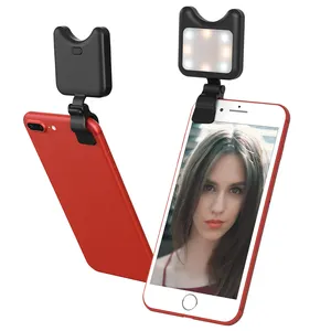 Aksesori Ponsel Pintar Cincin Selfie LED Isi Ulang Daya Mini Ponsel dengan Klip