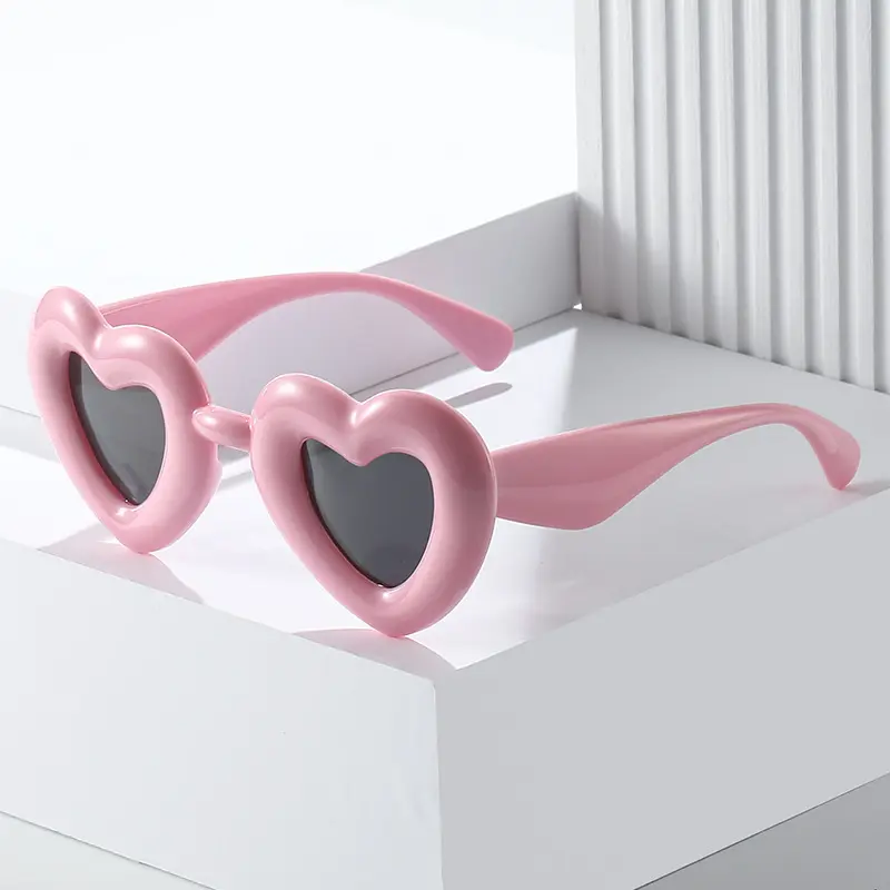 2023 New Candy-colored Inflatable Sunglasses Female Y2k Fashion Trend Heart-shaped Sunglasses Love Glasses Female