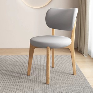 Chaise de salle à manger en bois pour la maison, avec dossier en cuir ou en tissu et coussin moelleux, pour cuisine, salle à manger, restaurant - Product Image 3