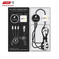 Câble de charge USB multi-appareils personnalisé avec logo LED pour voiture, cordon de charge universel tressé pour les concessionnaires de véhicules neufs