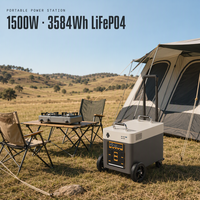 Station d'alimentation portable sur roues 1500W 3584Wh Batterie LiFePO4 4S1P 280Ah avec affichage numérique de la puissance, Vente en gros