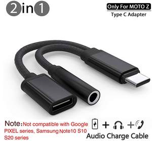 Konverter kabel adaptor pengisian daya, nilon jalinan 2 in 1 USB C Tipe C ke 3.5mm Headphone Audio Aux Jack & pengisian - Product Image 4