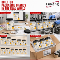 Bocaux en plastique transparent RPET personnalisés pour produits, emballages sur mesure, forme et taille personnalisées, impression haute clarté, service d'approvisionnement direct usine, emballage en vrac, bocaux PET avec couvercles
