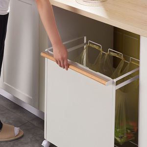 Ba-di động trong nhà/ngoài trời sắt rác giá di chuyển ròng rọc phân loại hệ thống cho khô và ướt chất thải lưu trữ chủ sở hữu & kệ - Product Image 2