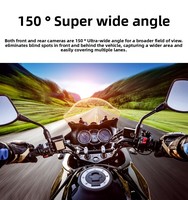 Kamera dasbor sepeda motor lensa ganda, kamera Dash sepeda motor layar Full HD 1080P dengan GPS WiFi tahan air depan belakang perekam DVR