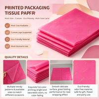 Papier de soie rose personnalisé avec logo doré 17GSM, papier d'emballage pour fleurs, vêtements et chaussures