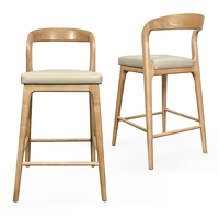 Chaise de bar haute de cuisine en bois de frêne massif, design moderne et luxueux, tabourets de bar en bois, sièges de bar de cuisine design