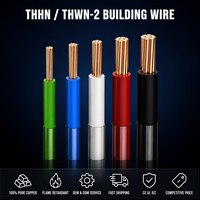Cable Eléctrico para Construcción THHN/THWN de Cobre Calibre 14-8 AWG 600V con Aislamiento de PVC para Cableado Doméstico y Calefacción, Venta al por Mayor Directa de Fábrica