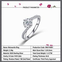 Bague Solitaire en Argent Sterling 925 et Moissanite, Plaqué Or Vermeil 2,5 μm, Bijoux Fins pour Femme, Vente en Gros Directe Usine, Fabricant
