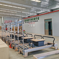 Equipo de Pilates para Estudio, Máquina de Ejercicios para Moldear el Cuerpo, Reformer de Pilates de Madera de Arce con Torre