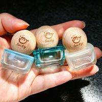 Flacons compte-gouttes en verre gravés au laser de 8 ml avec bouchon en bois, multicolores, pour huiles essentielles, parfums, et recharges de lotion anti-moustiques