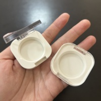 Palette de fard à paupières vide en plastique transparent blanc 3g avec logo personnalisé ISMAN, étui à poudre, vente en gros, conteneur cosmétique portable