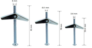 Anclajes de pared hueca de acero galvanizado M4-M12 de 63 mm (2 1/2 pulgadas) con tornillo de máquina, tipo perno de anclaje de resorte, precio de fábrica China - Product Image 6
