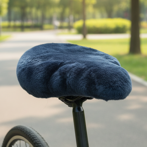 Sample Support Eco-Friendly Sheepskin Pelt Bicycle <strong>Seat</strong> Cover Portable Adjustable Universal Fit Modern Design Bicycle <strong>Seat</strong> Cover - Product Image 6