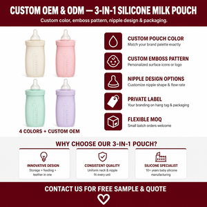 OEM ODM <span class=keywords><strong>Biberon</strong></span> en silicone 4-en-1, poche à lait, tétine, sucette, jouet de bain, ensemble d'alimentation pour bébé - Product Image 4