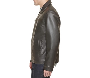 Veste en cuir de style pour hommes vente en gros meilleure vente en cuir de mouton véritable de qualité supérieure veste de moto d'équitation à la mode - Product Image 5