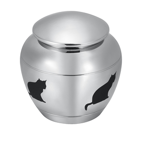 Cat Laser Engraved Mini Cremation Urn <strong>for</strong> <strong>Ashes</strong> Stainless Steel Pet Memorial Urn Nameplate <strong>Keepsake</strong> Jewelry Custom - Product Image 1