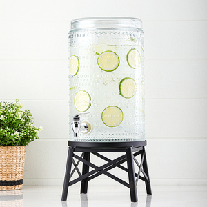 Atacado Grande Vidro Bebidas <span class=keywords><strong>Dispenser</strong></span> Spigot Stand <span class=keywords><strong>Lemonade</strong></span> Juice Storage Drink <span class=keywords><strong>Dispenser</strong></span> para Party Wedding - Product Image 3