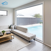 Ventanas de Esquina Fijas Modernas Personalizadas al por Mayor NF, Ventanas de Imagen Grandes de Doble Vidrio Negro, Insonorizadas, de Aluminio