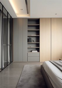 Armoire minimaliste italienne en bambou massif, penderie modulable détachable pour <span class=keywords><strong>dressing</strong></span> privé de luxe dans un penthouse - Product Image 3