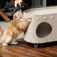 Nichoir pour chat amovible de style moderne pour l'intérieur avec coussin en feutre et tissu non tissé, taille personnalisable, doux et écologique