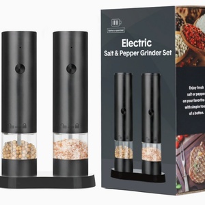 Ensemble moulin à sel et à poivre électrique, logo personnalisé, moulin en métal pour la cuisine, capacité de 100 ml, emballé dans une boîte - Product Image 6