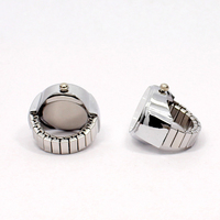 Cadeau promotionnel : Mini montre-bague numérique minimaliste avec cadran à rayures zébrées, en argent