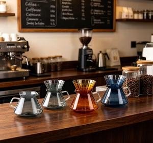 Ensemble de café à faire couler sur le verre, multicolore, <span class=keywords><strong>vintage</strong></span>, fait main, en borosilicate, pour la décoration de la maison et les cadeaux de fêtes - Product Image 4