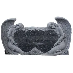 심장 주head돌 기념물, 주stone 돌 천사 묘비의 주위에 중국 화강암 파란 진주 날개