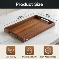 Plateau de service pliable multifonction en bambou de qualité supérieure avec poignée, à un seul niveau, pour tables basses, bars, petit-déjeuner au lit