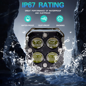 ไฟมอเตอร์ไซค์ LED 4 เลนส์ รุ่นใหม่ สว่างพิเศษ 25W 12V 6500 ลูเมนส์ ไฟตัดหมอกแบบสองสี ไฟหน้า ใช้ได้กับรถมอเตอร์ไซค์ทั่วไป - Product Image 4