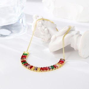 2025 New Fashion Women's Tennis <b>Bracelet</b> Exquisite Rainbow Shining Zircon Adjustable Bangle <b>Bracelet</b> - Product Image 1