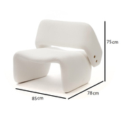 Fauteuil simple au design nordique moderne et minimaliste, en velours bouclé, pour petit appartement, chambre à coucher, salon