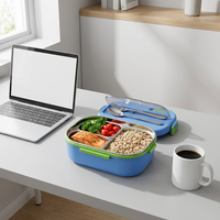 2026 Back-to-School 304 Edelstahl Bento-Lunchbox mit 2 Fächern, Auslaufsicher, mit Integriertem Besteckhalter für Kinder und Erwachsene